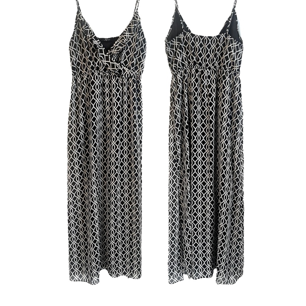 Nordstrom Soprano Maxi Dress Black White Geometric Print Strapless V-neck medium